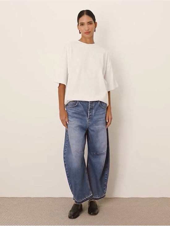 Arrange Denim - ASOS ARRANGE Sydney Off White/White Denim/Cotton Barrel Leg Jeans US 12